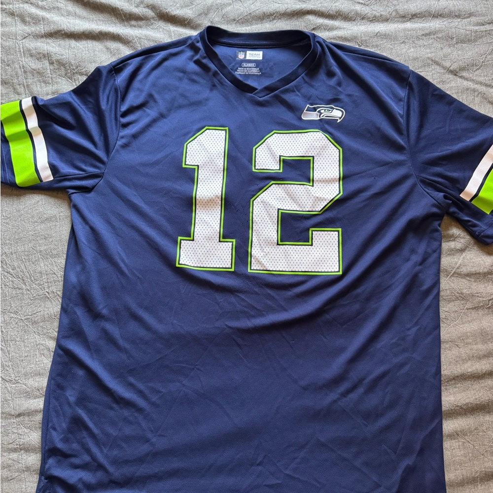 New NFL Navy and Lime Green Women’s Jersey Xl